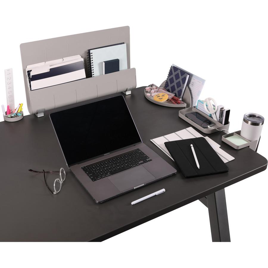 Deflecto Standing Desk Desk File Organizer Grey - 2 Tier(s) - 7.1" Height x 12" Width x 10" Depth - Portable, Spring Loaded, Built-in Pen Tray - Acrylonitrile Butadiene Styrene (ABS) - 1 Each. Picture 14