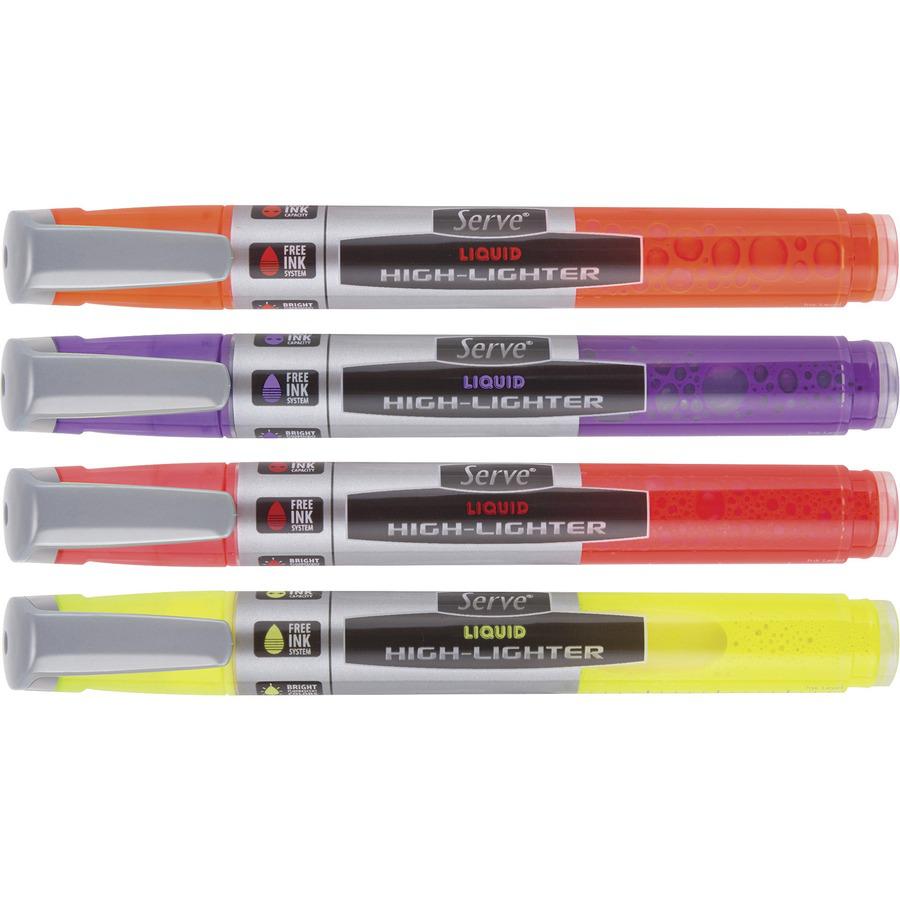 So-Mine Serve Jumbo Liquid Highlighter - Chisel Marker Point Style - Fluorescent Assorted Pigment-based, Liquid Ink - 1 Each. Picture 2
