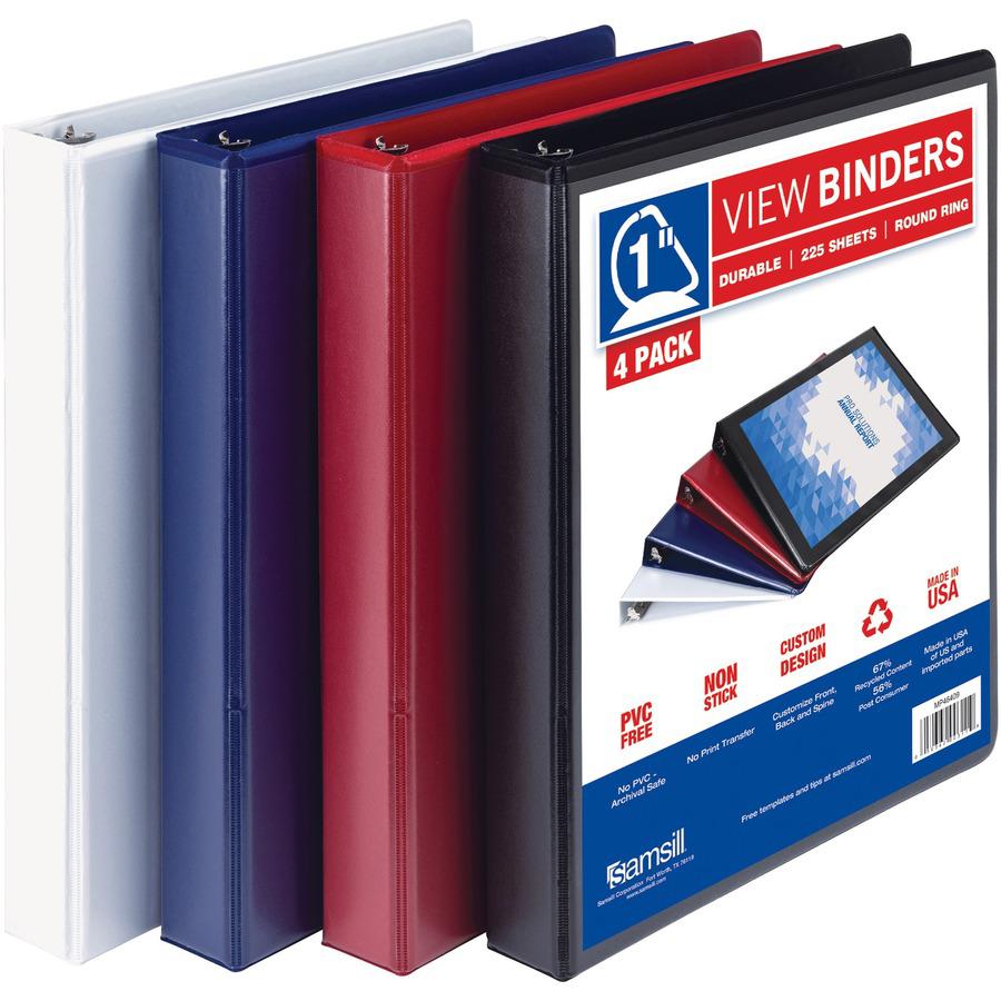 Samsill Durable View Binders - 1" Binder Capacity - Letter - 8 1/2" x 11" Sheet Size - 225 Sheet Capacity - 1" Ring - 3 x D-Ring Fastener(s) - 2 Internal Pocket(s) - Polypropylene, Chipboard - Black, . Picture 10