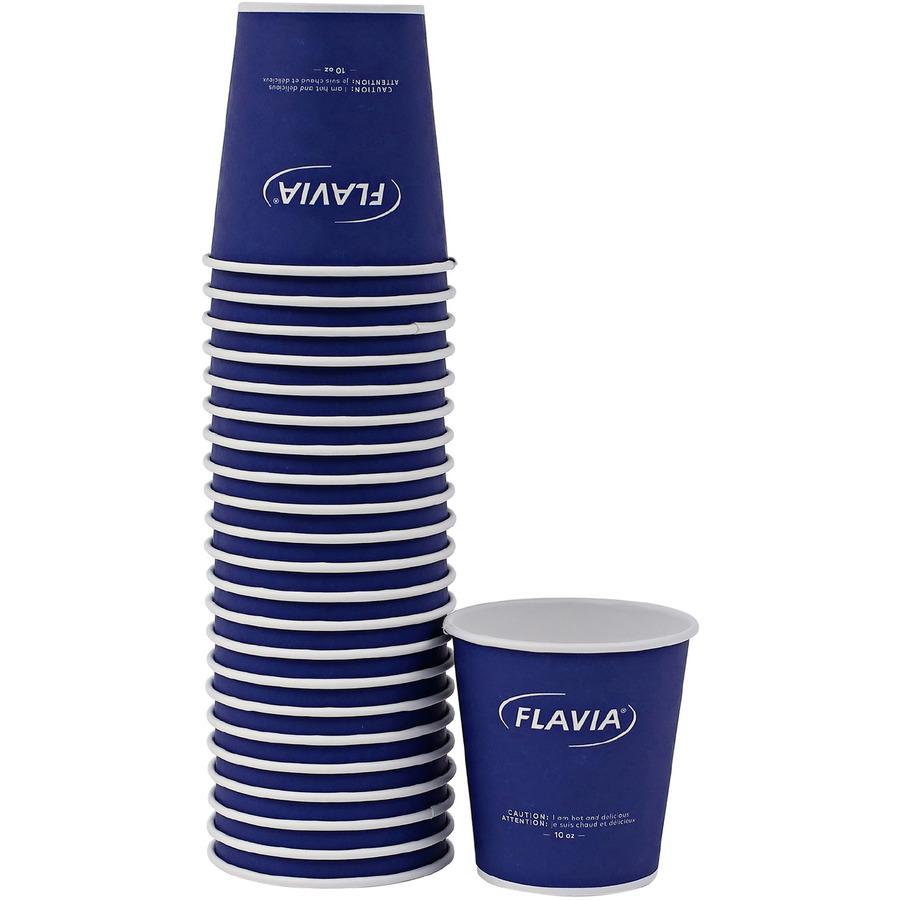 Flavia 10 oz Hot Beverage Paper Cups - 1000 / Carton - Blue - Paper - Beverage, Hot Drink. Picture 5