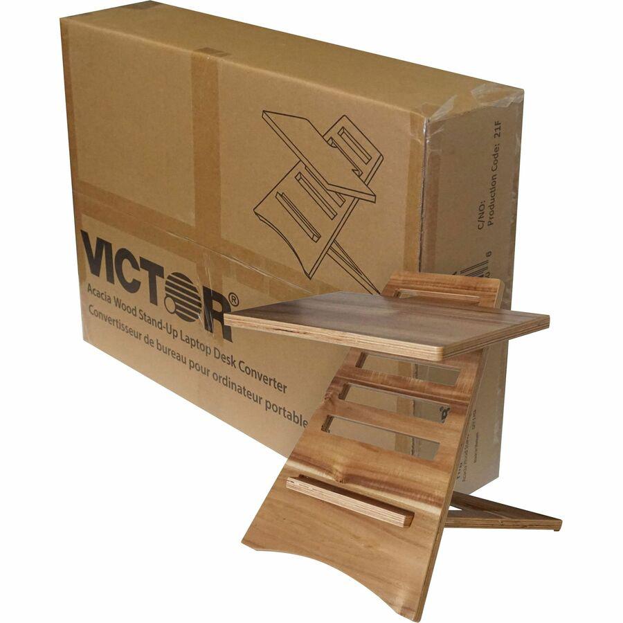 Victor High Rise Laptop Riser - 10 lb Load Capacity - 16.5" Height x 17" Width - Acacia Wood - Natural. Picture 5