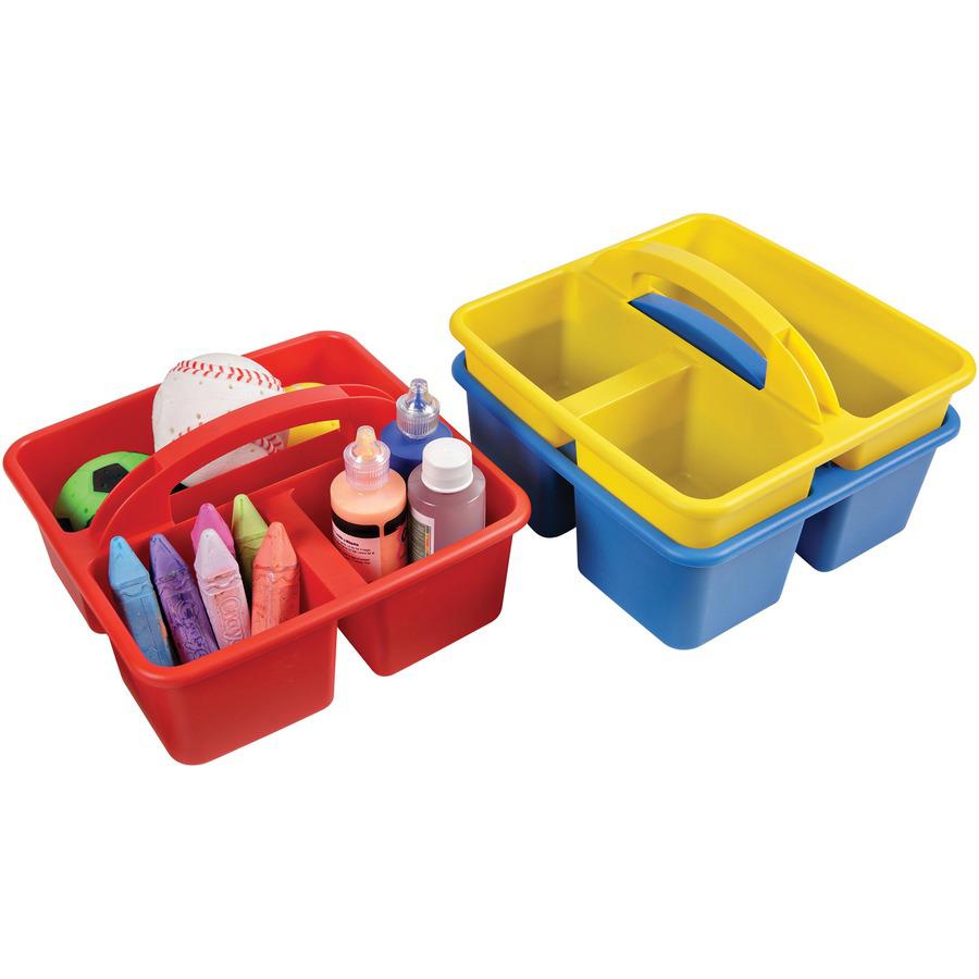 Deflecto Antimicrobial Kids Storage Caddy - 3 Compartment(s) - 5.3" Height x 9.4" Width x 9.3" Depth - Antimicrobial, Lightweight, Portable, Mold Resistant, Mildew Resistant, Durable, Washable, Stacka. Picture 9