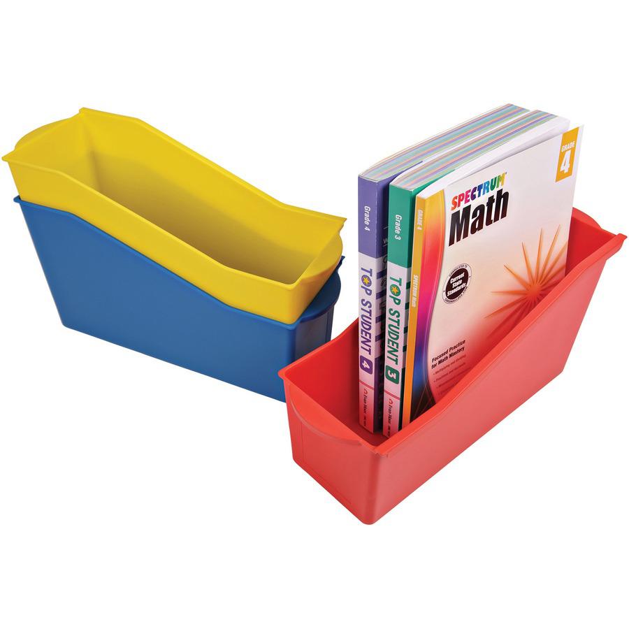 Deflecto Antimicrobial Kids Book Bin - 7.4" Height x 14.2" Width x 5.3" Depth - Antimicrobial, Lightweight, Portable, Mold Resistant, Mildew Resistant, Stackable, Handle - Yellow - Polypropylene - 1 E. Picture 6