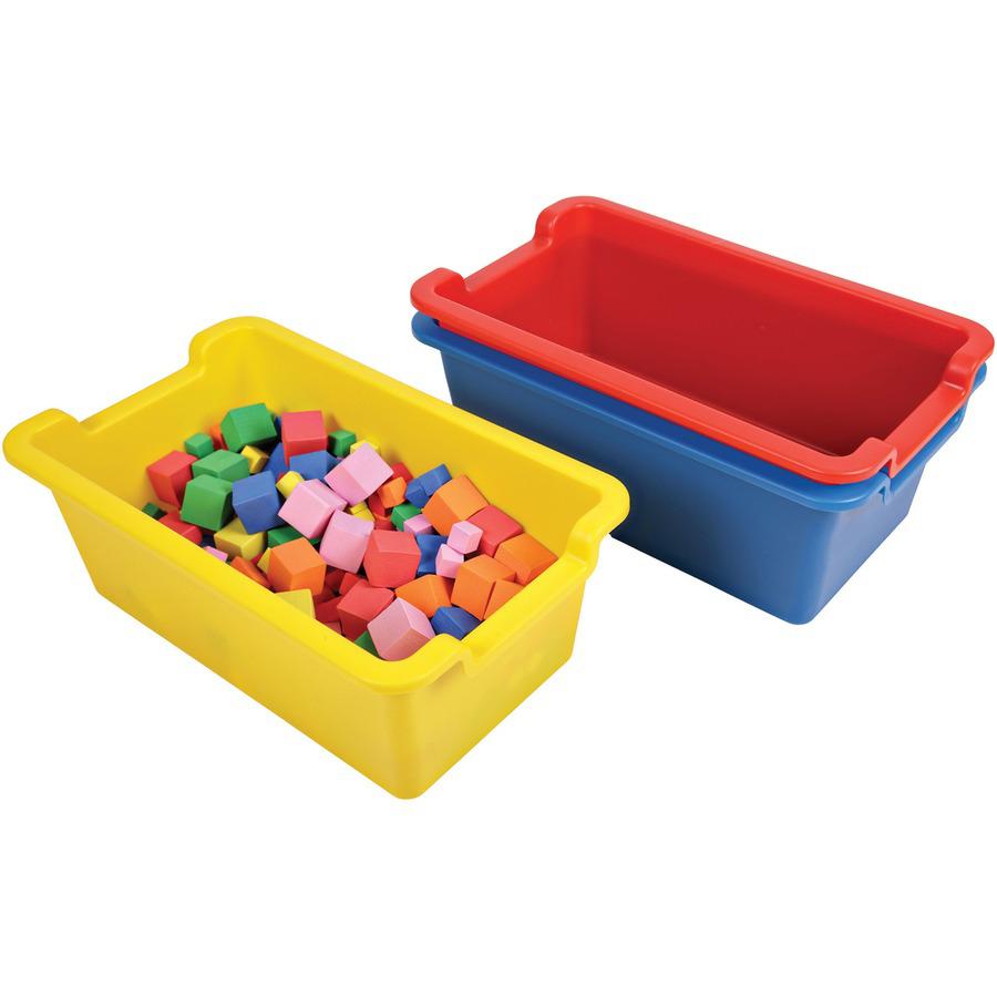Deflecto Antimicrobial Rectangular Storage Bin - 5.1" Height x 13.2" Width x 8.1" Depth - Antimicrobial, Lightweight, Mold Resistant, Mildew Resistant, Handle, Portable, Stackable - Yellow - Polypropy. Picture 3