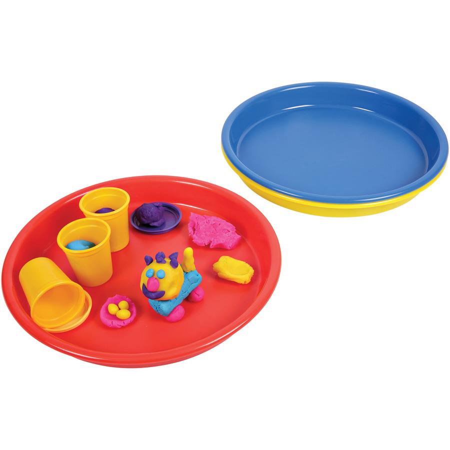 Deflecto Kids Antimicrobial Round Craft Tray - Accessories, Art, Craft - 1.61"Height x 13.07"Width x 13.07"Depth - 1 Each - Yellow - Polypropylene. Picture 5
