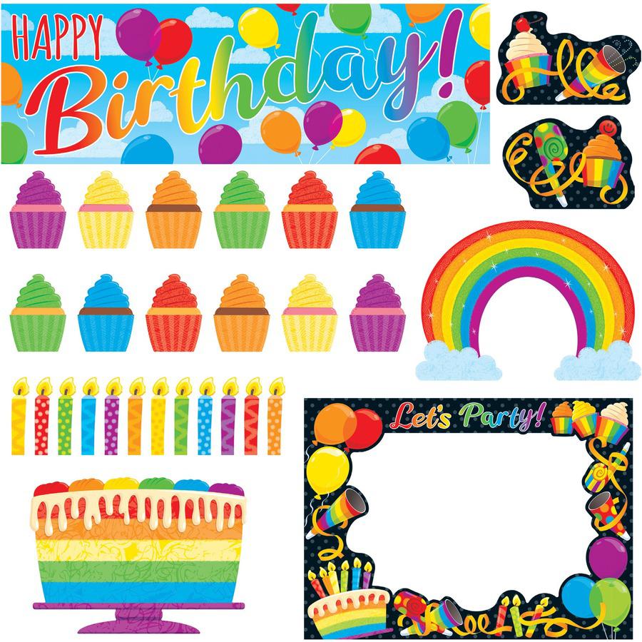 Trend Rainbow Birthday Wipe-Off Learning Set - Dry Erase Surface, Durable, Reusable - 1 Each. Picture 2