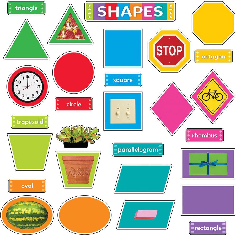 Trend Shapes All Around Us Learning Set - Learning Theme/Subject - 1 x Circle, 1 x Triangle, 1 x Square, 1 x Oval, 1 x Octagon, 1 x Parallelogram, 1 x Rhombus, 1 x Rectangle, 1 x Trapezoid Shape - Dur. Picture 3