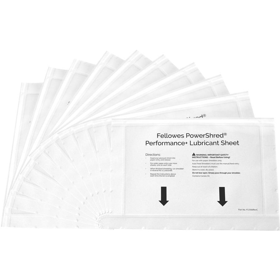 Fellowes Powershred Performance+ Lubricant Sheets - Dust Retention - White. Picture 11