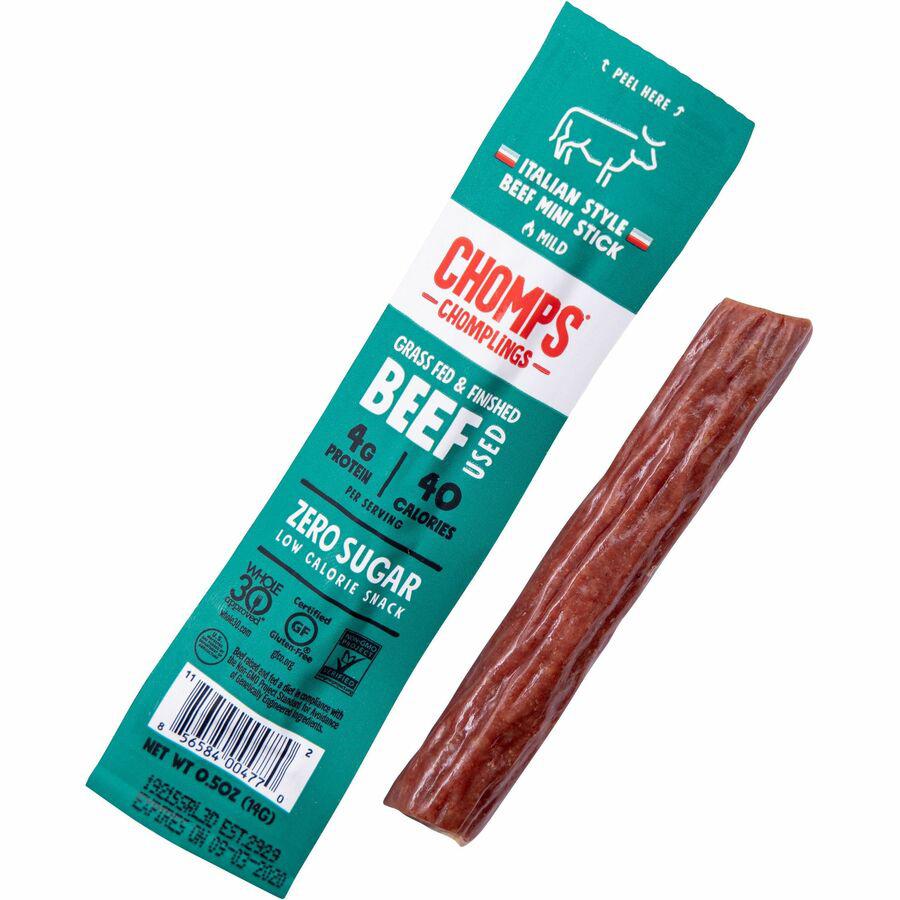 CHOMPS Chomplings Snack Sticks - Gluten-free, Non-GMO - Italian Style Beef - 0.50 oz - 24 / Pack. Picture 3