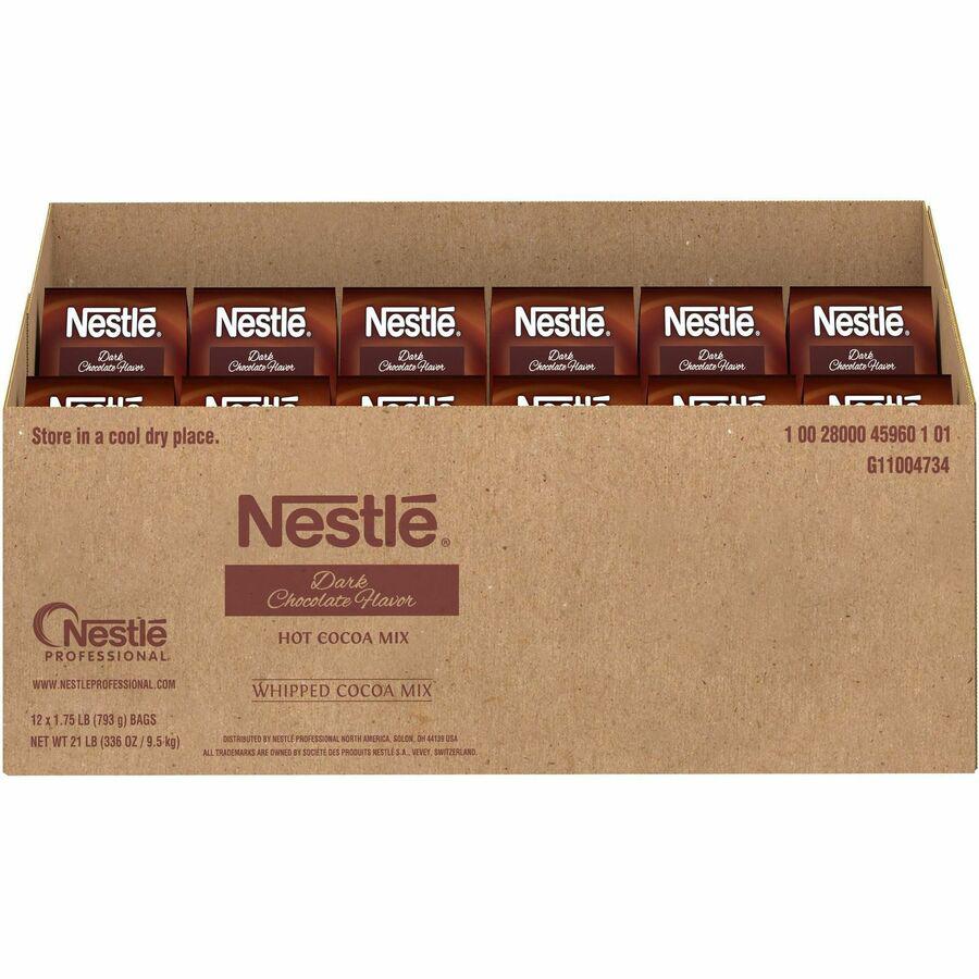 Nestle Dark Chocolate Hot Cocoa Mix - 1.75 lb - 12 / Carton. Picture 7