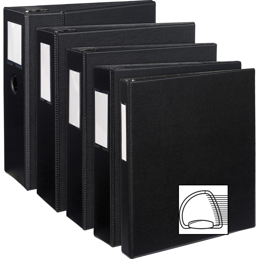Avery&reg; DuraHinge Durable Binder with Label Holder - 1" Binder Capacity - Letter - 8 1/2" x 11" Sheet Size - 275 Sheet Capacity - 3 x D-Ring Fastener(s) - 4 Internal Pocket(s) - Poly - Black - Recy. Picture 4