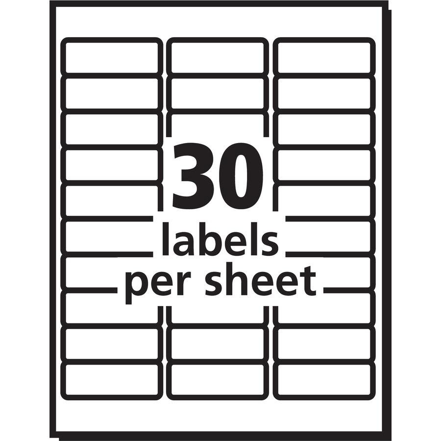 PRES-a-ply Labels - 1" Width x 2 5/8" Length - Permanent Adhesive - Rectangle - Laser, Inkjet - White - 3000 / Box. Picture 3
