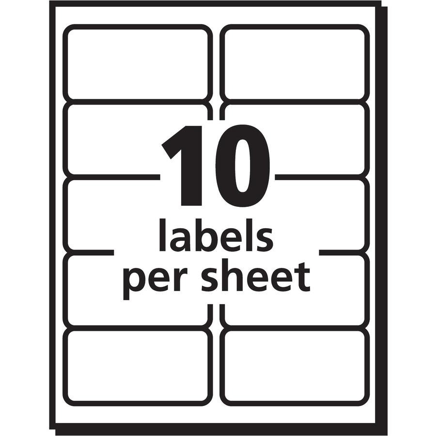PRES-a-ply White Labels - 2" Width x 4" Length - Permanent Adhesive - Rectangle - Laser, Inkjet - White - Paper - 10 / Sheet - 100 Total Sheets - 1000 Total Label(s) - 1000 / Box. Picture 3