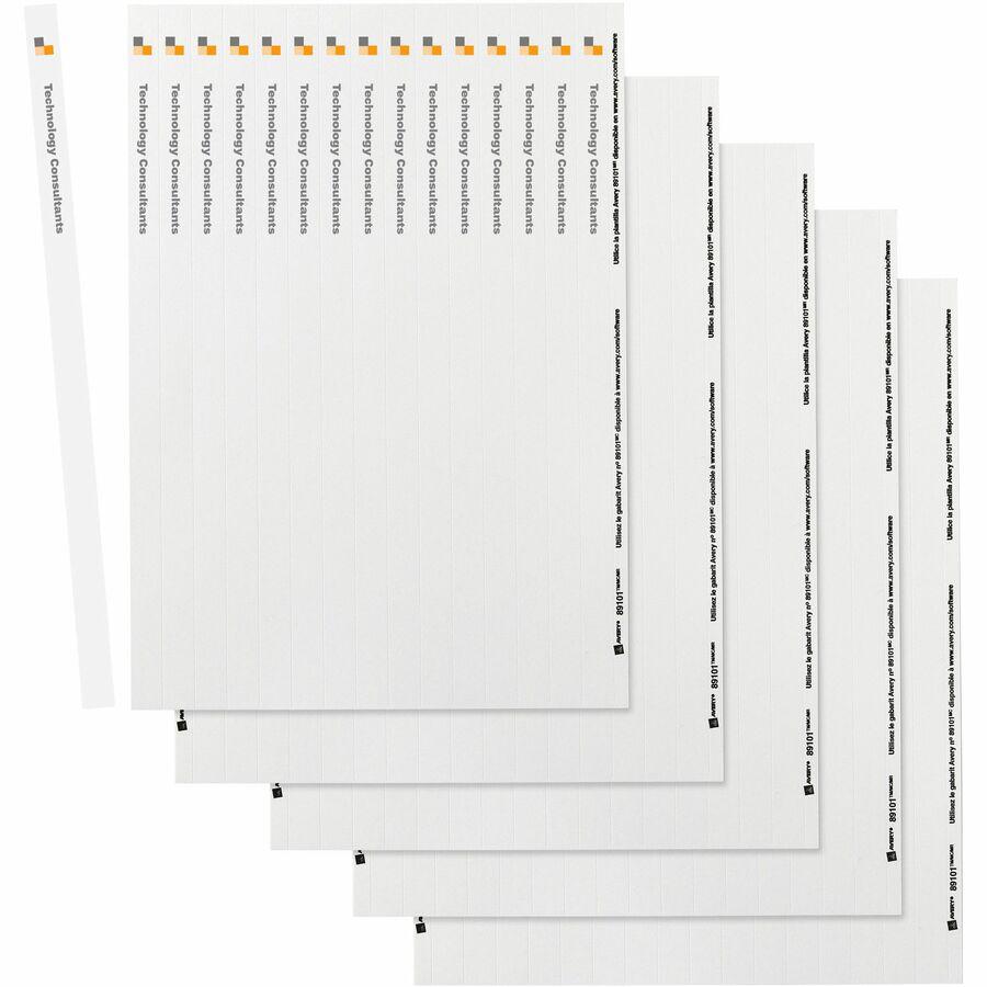 Avery&reg; Binder Spine Inserts - 1/2" Sheet - White - Card Stock - 80 / Pack. Picture 5