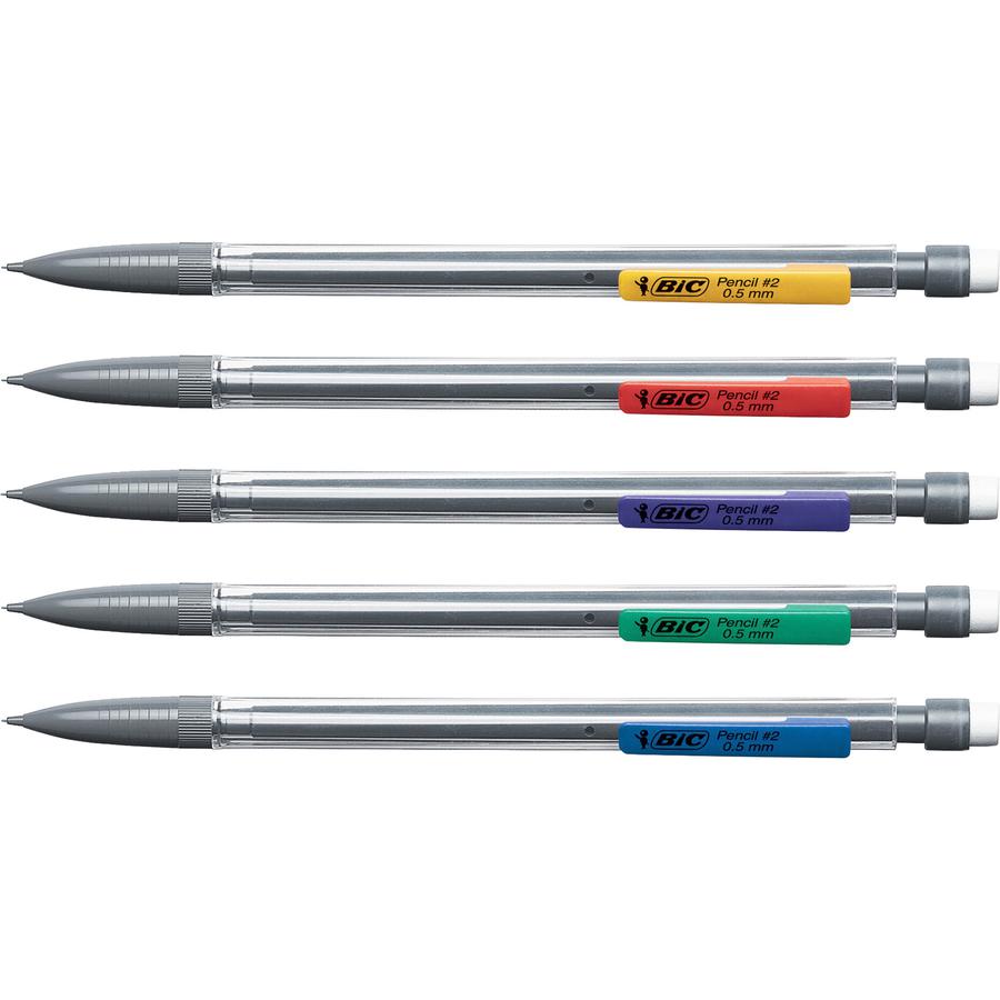 BIC Refillable Mechanical Pencils - 0.5 mm Lead Diameter - Refillable - Clear Barrel - 1 Dozen. Picture 9
