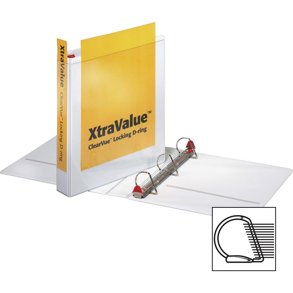 Cardinal Xtravalue Clearvue Locking D-Ring Binder - 1 1/2" Binder Capacity - Letter - 8 1/2" x 11" Sheet Size - 375 Sheet Capacity - 1 3/5" Spine Width - 3 x D-Ring Fastener(s) - 2 Inside Front & Back. Picture 3