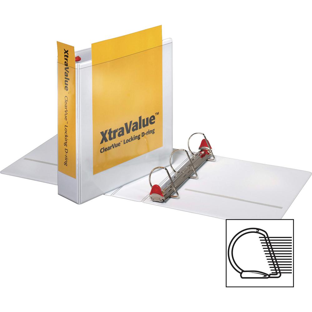 Cardinal Xtravalue Clearvue Locking D-Ring Binder - 2" Binder Capacity - Letter - 8 1/2" x 11" Sheet Size - 540 Sheet Capacity - 2 1/2" Spine Width - 3 x D-Ring Fastener(s) - 2 Inside Front & Back Poc. Picture 4