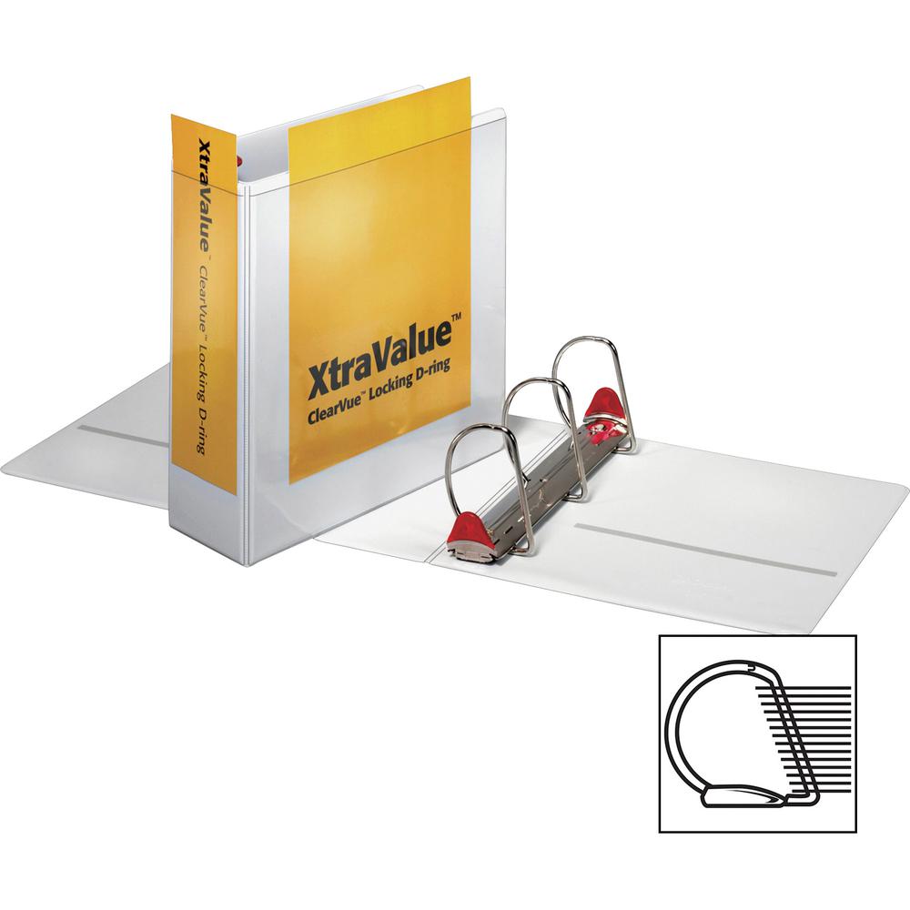 Cardinal Xtravalue Clearvue Locking D-Ring Binder - 4" Binder Capacity - Letter - 8 1/2" x 11" Sheet Size - 890 Sheet Capacity - 3 3/5" Spine Width - 3 x D-Ring Fastener(s) - 2 Inside Front & Back Poc. Picture 9