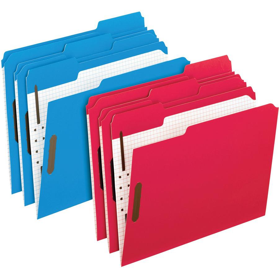 Pendaflex 1/3 Tab Cut Letter Recycled Top Tab File Folder - 8 1/2" x 11" - 2" Expansion - 2 Fastener(s) - 2" Fastener Capacity for Folder - Top Tab Location - Assorted Position Tab Position - Blue - 1. Picture 3