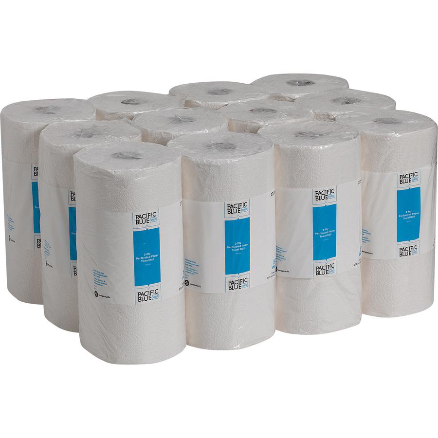 Pacific Blue Select Perforated Paper Towel Roll - 2 Ply - 8.80" x 11" - 250 Sheets/Roll - White - Strong, Absorbent, Perforated - For Office Building - 12 / Carton. Picture 2