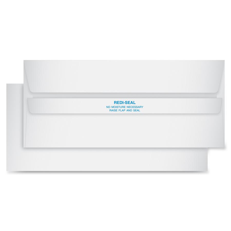 Quality Park Redi-Seal Plain Business Envelopes - Business - #10 - 4 1/8" Width x 9 1/2" Length - 24 lb - Self-sealing - 500 / Box - White. Picture 2