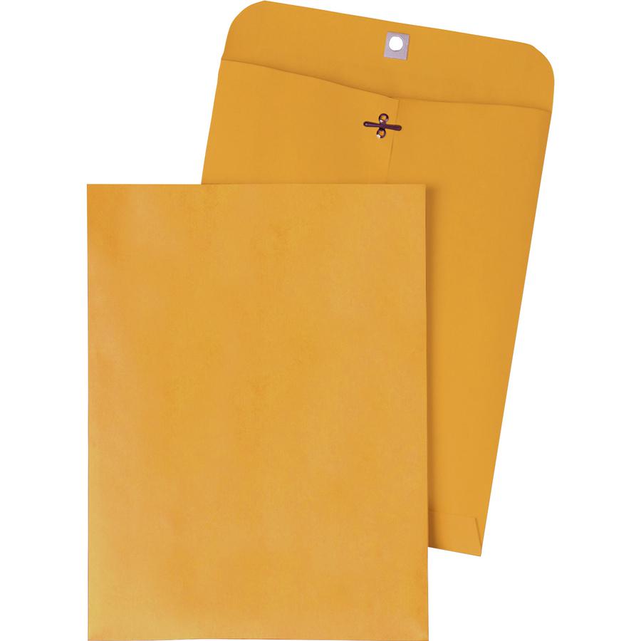 Quality Park Gummed Kraft Clasp Envelopes - Clasp - #55 - 6" Width x 9" Length - 28 lb - Gummed - Kraft - 100 / Box - Kraft. Picture 7
