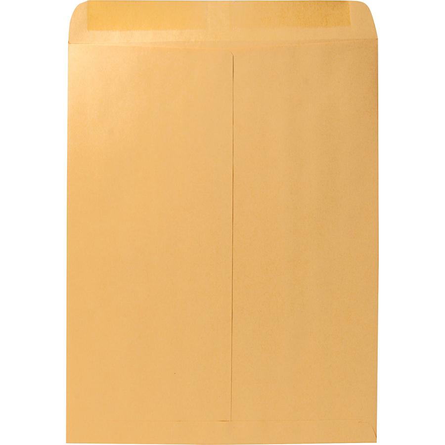 Quality Park Kraft Catalog Envelopes - Catalog - #15 1/2 - 12" Width x 15 1/2" Length - 28 lb - Gummed - Kraft - 100 / Box - Kraft. Picture 3