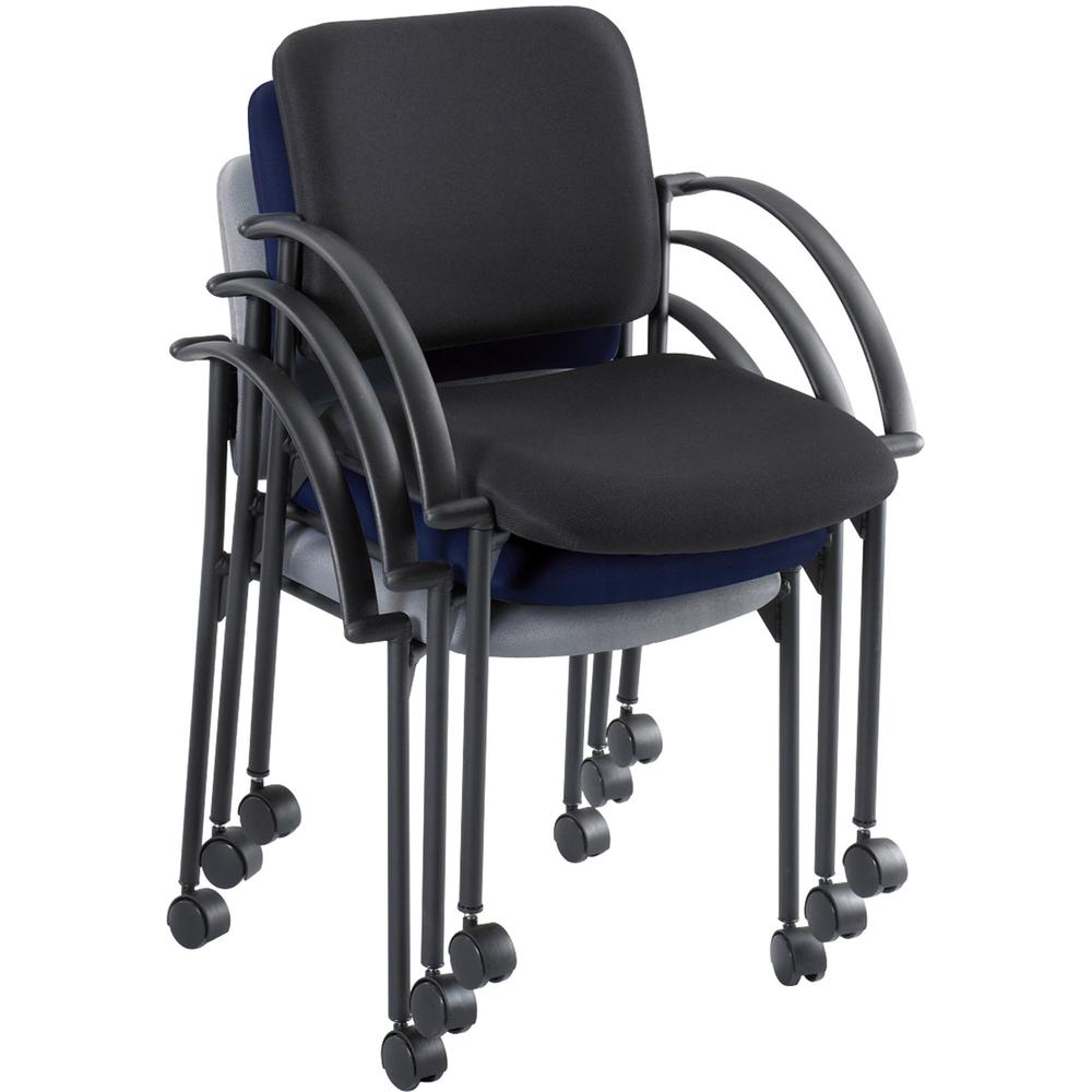 Safco Moto Stack Chair - Black Polyester Seat - Black Steel Frame - 17.50" Seat Width x 17" Seat Depth - 23.5" Width x 23.5" Depth x 33" Height - 2 / Carton. Picture 5