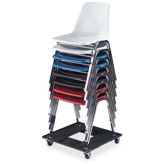 Safco Heavy-duty Stacking Chair Cart - 300 lb Capacity - 3" Caster Size - Steel - x 23.1" Width x 23.1" Depth x 4.5" Height - Black - 1 Each. Picture 2