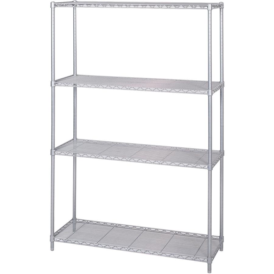 Safco Add-On Unit - 48" x 18" x 72" - 4 x Shelf(ves) - 1000 lb Load Capacity - Gray - Powder Coated - Steel. Picture 3