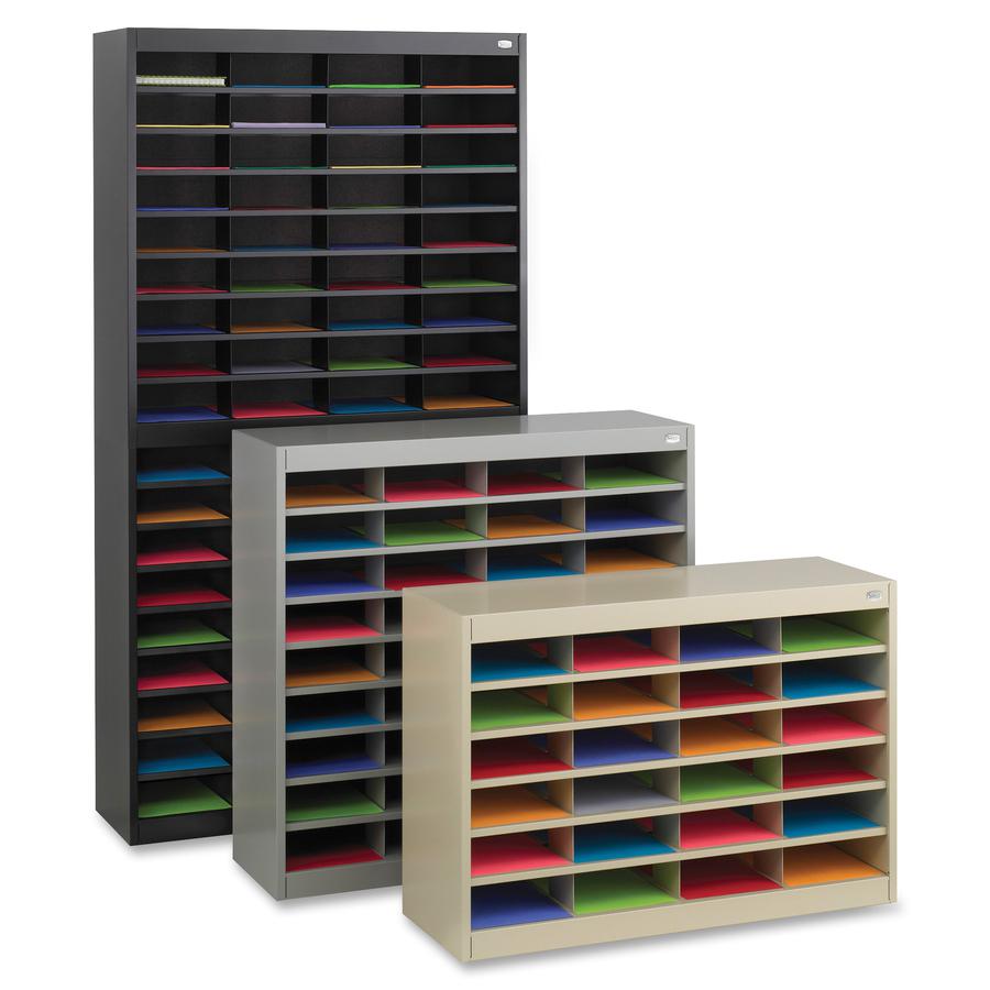 Safco E-Z Stor Steel Literature Organizers - 750 x Sheet - 24 Compartment(s) - Compartment Size 3" x 9" x 12.25" - 25.8" Height x 37.5" Width x 12.8" Depth - 50% Recycled - Steel, Fiberboard - 1 Each. Picture 5