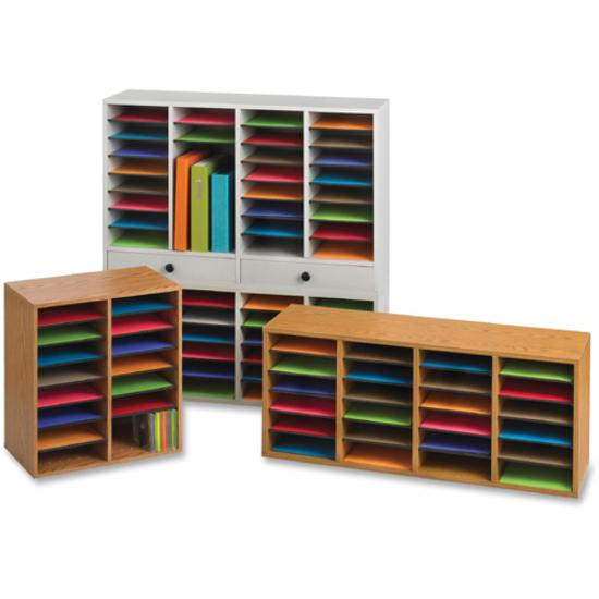 Safco Adjustable Compartment Literature Organizers - 32 Compartment(s) - 2 Drawer(s) - Compartment Size 2.50" x 9.50" x 11.50" - Drawer Size 2.75" x 17.50" - 25.4" Height x 39.4" Width x 11.8" Depth -. Picture 2
