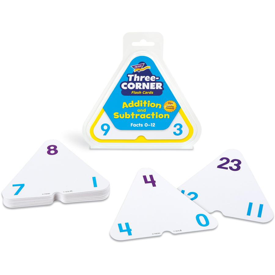 Trend Three-Corner Add/Subtract Flash Card Set - Educational - 1 / Set. Picture 7