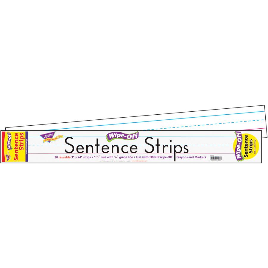 Trend Wipe-Off Sentence Strips - Skill Learning: Writing, Word, Spelling - 30 / Pack. Picture 4
