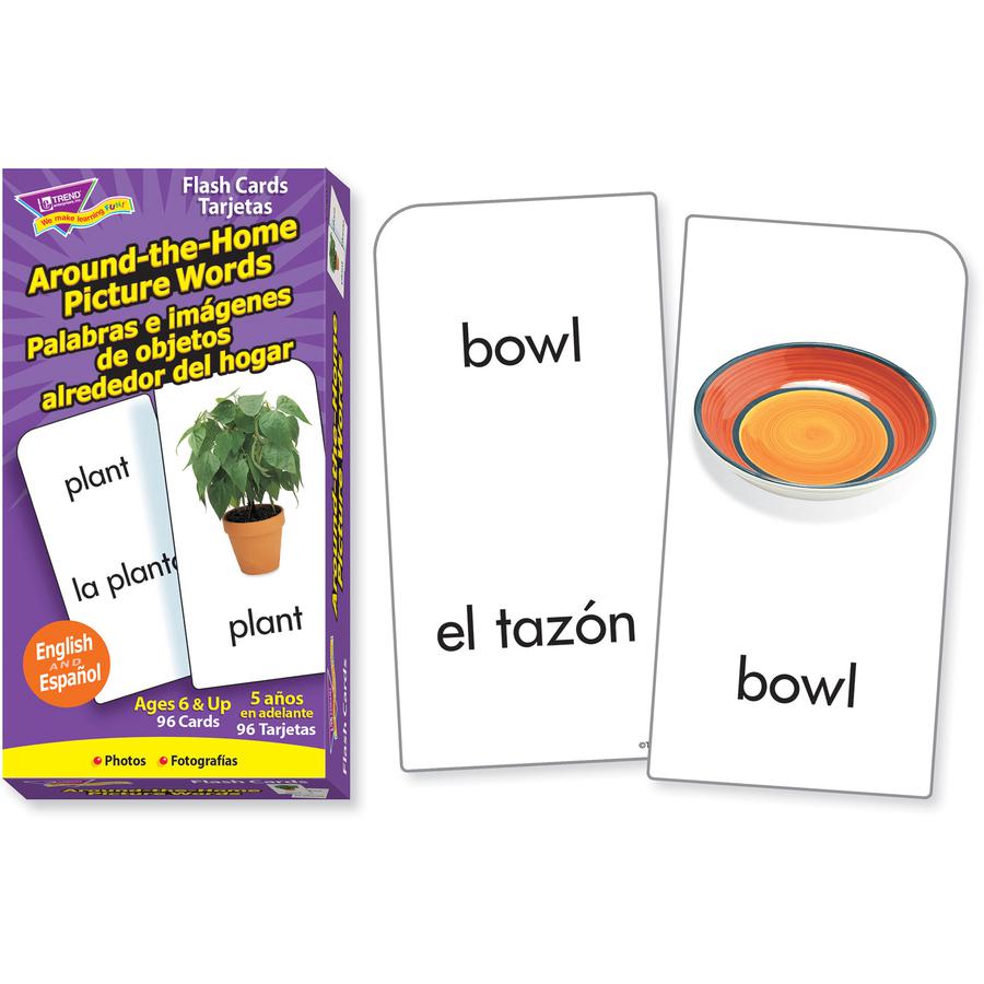 Trend English/Spanish Picture Words Flash Cards - Educational - 1 Each. Picture 8