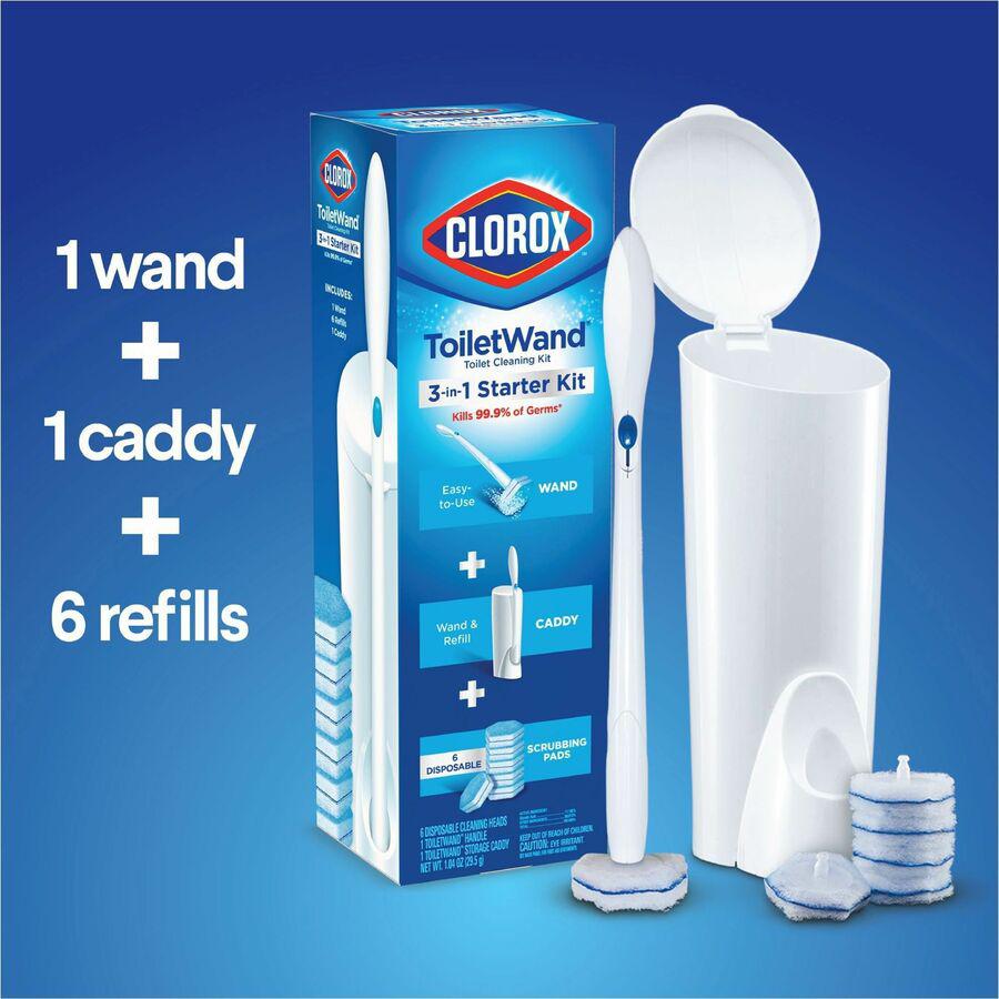 Clorox ToiletWand Disposable Toilet Cleaning System - 1 Kit (Includes: ToiletWand, Storage Caddy, 6 Disinfecting ToiletWand Refill Heads). Picture 14