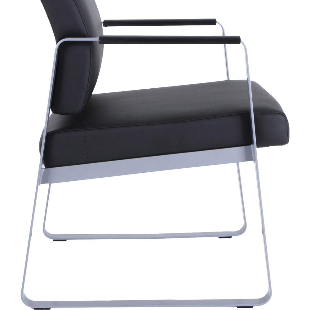 Lorell Healthcare Seating Guest Chair - Silver Powder Coated Steel Frame - Black - Vinyl - 1 / Each. Picture 2