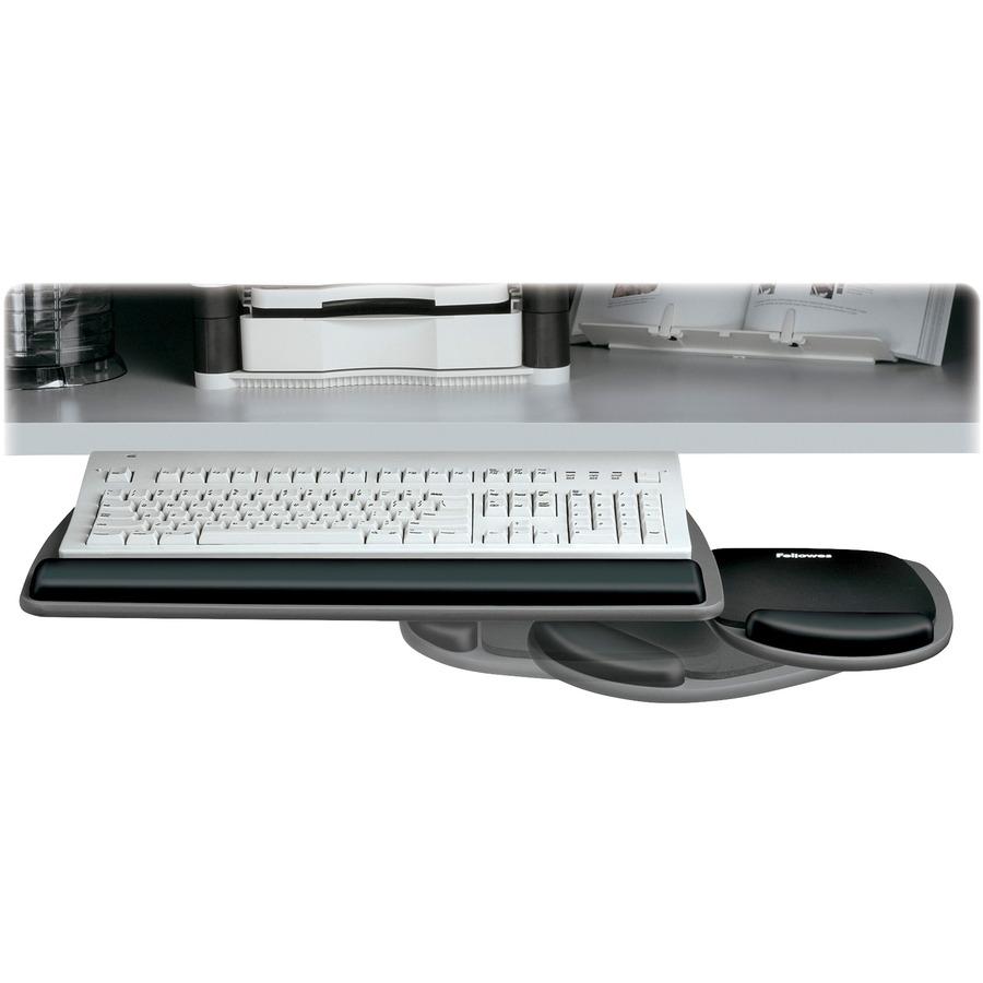 Standard Keyboard Tray - 4.5" Height x 30.5" Width x 20" Depth - Graphite, Black - Wood - 1. Picture 4