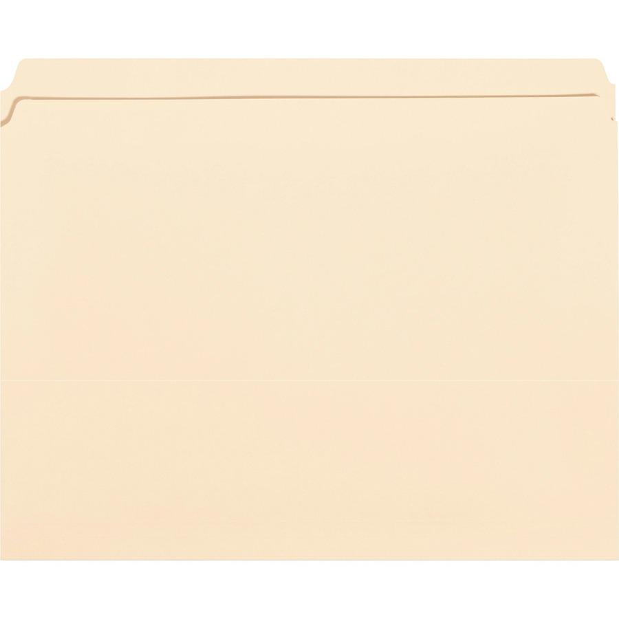 Smead Straight Tab Cut Letter Recycled Top Tab File Folder - 8 1/2" x 11" - 3/4" Expansion - Manila - Manila - 10% Recycled - 100 / Box. Picture 2
