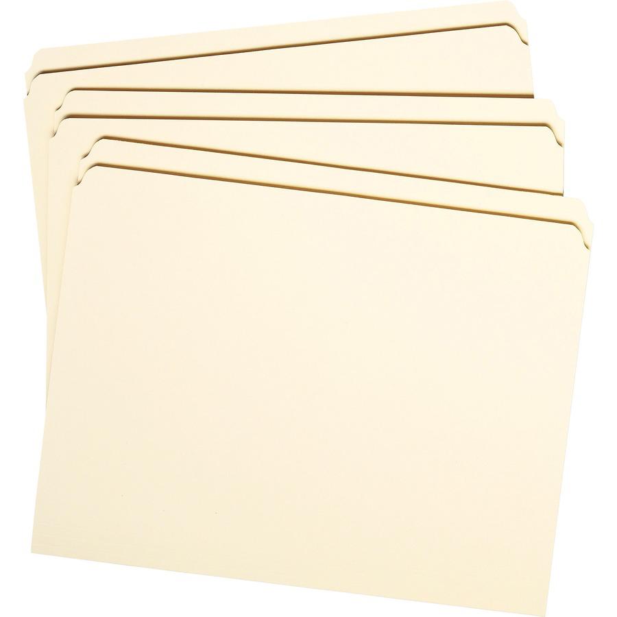 Smead Straight Tab Cut Letter Recycled Top Tab File Folder - 8 1/2" x 11" - 3/4" Expansion - Manila - Manila - 10% Recycled - 100 / Box. Picture 9