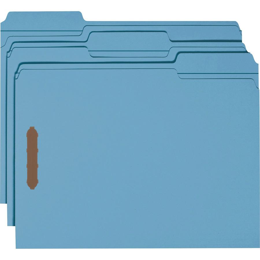 Smead Colored 1/3 Tab Cut Letter Recycled Fastener Folder - 8 1/2" x 11" - 3/4" Expansion - 2 x 2K Fastener(s) - 2" Fastener Capacity for Folder - Top Tab Location - Assorted Position Tab Position - B. Picture 13
