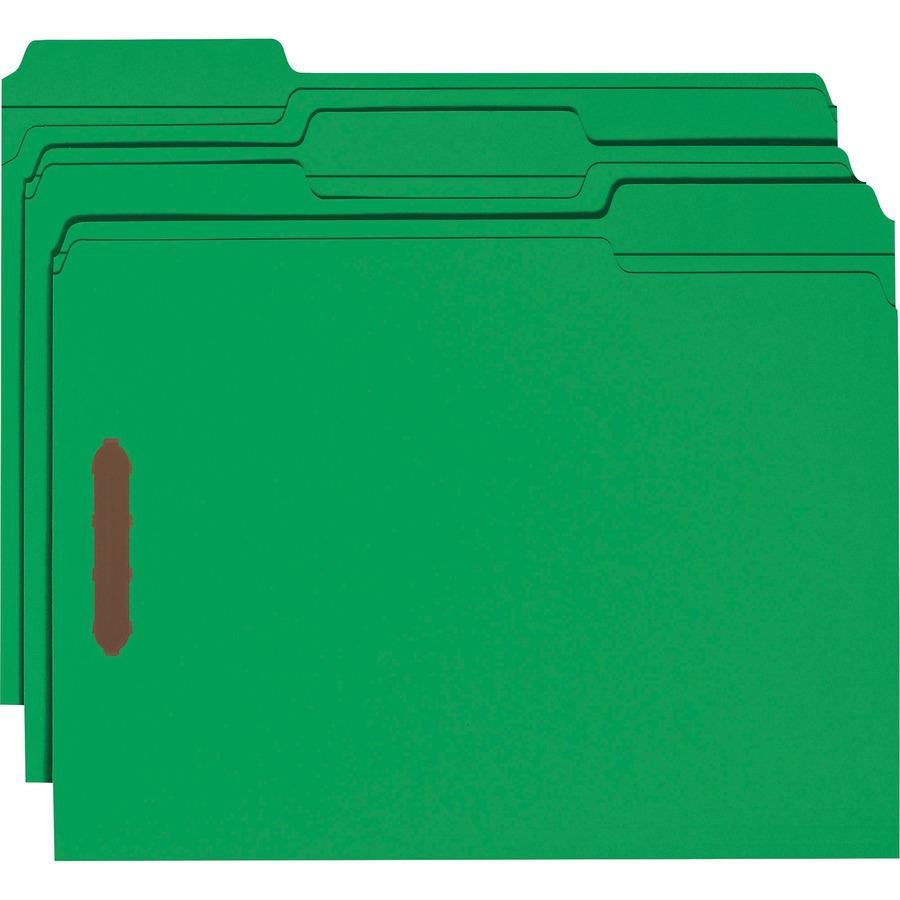 Smead Colored 1/3 Tab Cut Letter Recycled Fastener Folder - 8 1/2" x 11" - 3/4" Expansion - 2 x 2K Fastener(s) - 2" Fastener Capacity for Folder - Top Tab Location - Assorted Position Tab Position - G. Picture 13
