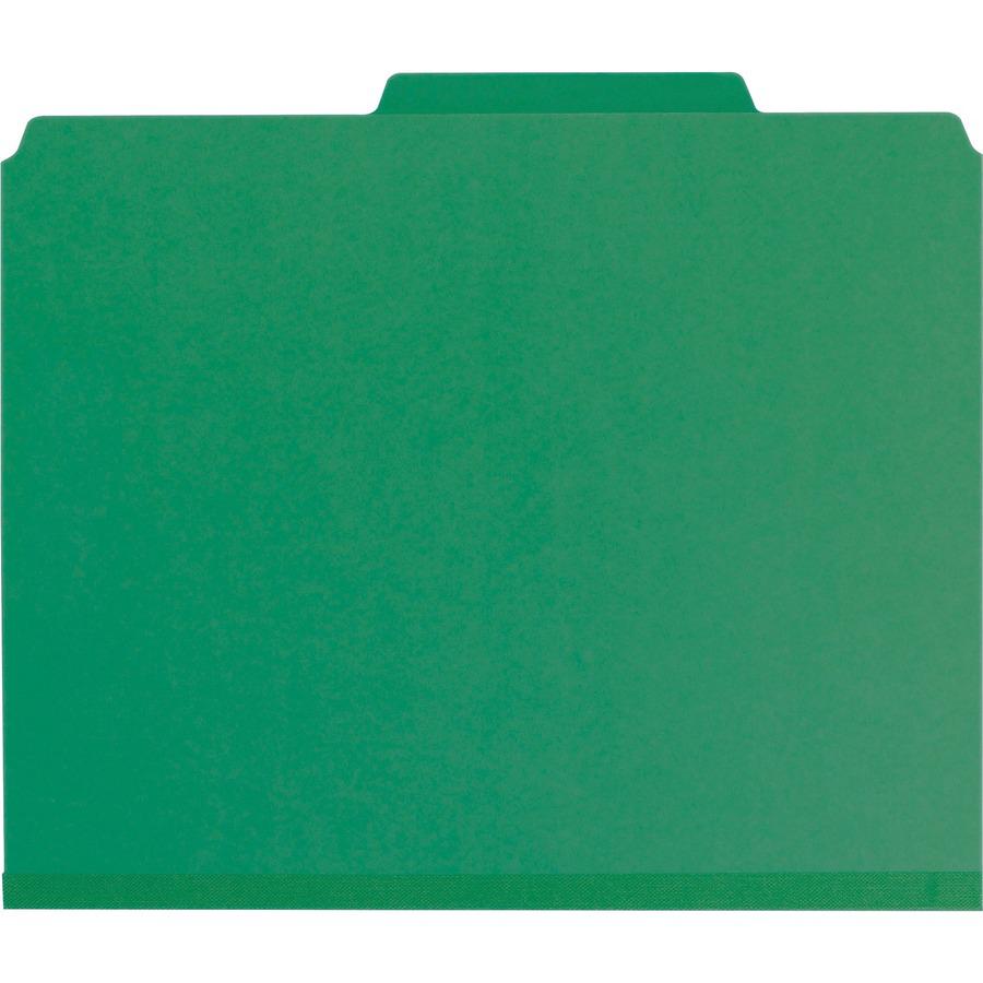 Smead Pocket Divider PressBoard Classification Folders - Letter - 8 1/2" x 11" Sheet Size - 2" Expansion - 2" Fastener Capacity for Folder - 2 Pocket(s) - 2/5 Tab Cut - Right of Center Tab Location - . Picture 4