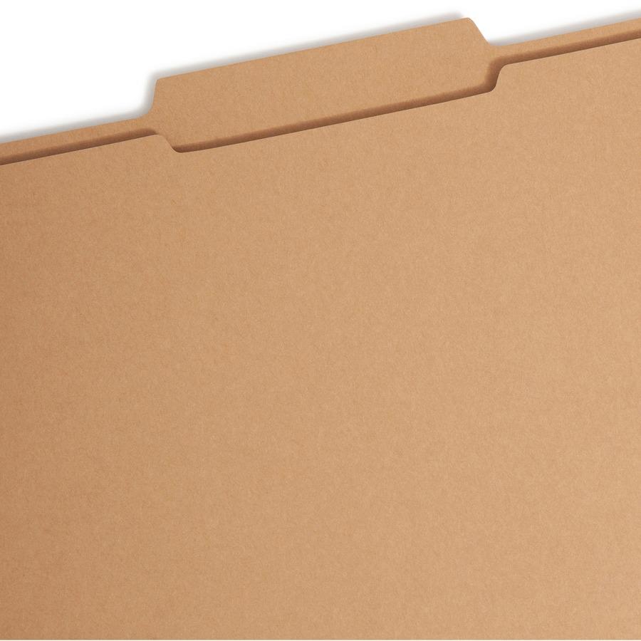Smead 2/5 Tab Cut Letter Recycled Fastener Folder - 8 1/2" x 11" - 3/4" Expansion - 2 x 2K Fastener(s) - 2" Fastener Capacity for Folder - Top Tab Location - Right of Center Tab Position - Kraft - Kra. Picture 4