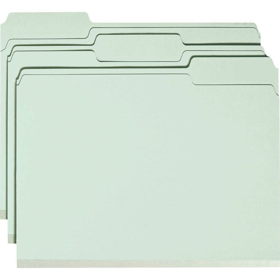 Smead 1/3 Tab Cut Letter Recycled Fastener Folder - 8 1/2" x 11" - 2" Expansion - 2 x 2S Fastener(s) - 2" Fastener Capacity for Folder - Top Tab Location - Assorted Position Tab Position - Pressboard . Picture 6