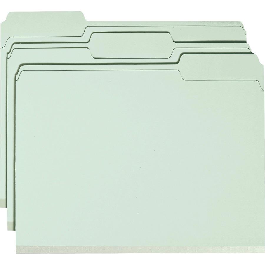 Smead 1/3 Tab Cut Letter Recycled Fastener Folder - 8 1/2" x 11" - 3" Expansion - 2 x 2S Fastener(s) - 2" Fastener Capacity for Folder - Top Tab Location - Assorted Position Tab Position - Pressboard . Picture 8