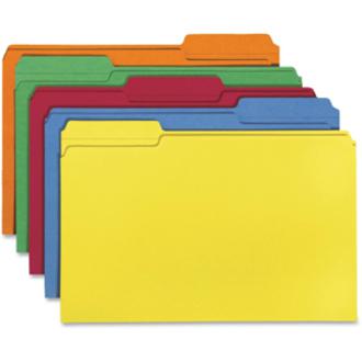 Smead Colored 1/3 Tab Cut Legal Recycled Top Tab File Folder - 8 1/2" x 14" - 3/4" Expansion - Top Tab Location - Assorted Position Tab Position - Blue, Green, Orange, Red, Yellow - 10% Recycled - 100. Picture 9