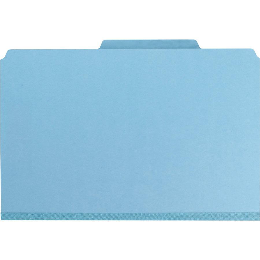 Smead SafeSHIELD 2/5 Tab Cut Legal Recycled Classification Folder - 8 1/2" x 14" - 2" Expansion - 2 x 2S Fastener(s) - 2" Fastener Capacity for Folder - Top Tab Location - Right of Center Tab Position. Picture 4