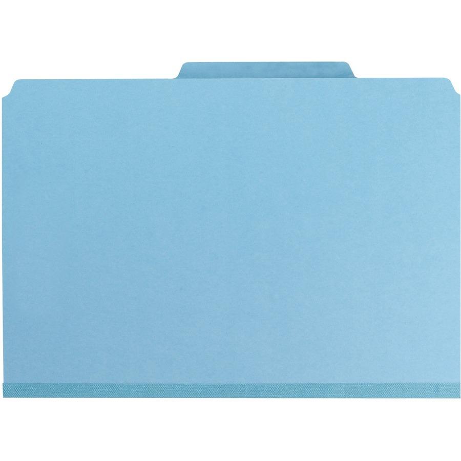 Smead SafeSHIELD 2/5 Tab Cut Legal Recycled Classification Folder - 8 1/2" x 14" - 3" Expansion - 2 x 2S Fastener(s) - 2" Fastener Capacity for Folder - Top Tab Location - Right of Center Tab Position. Picture 4