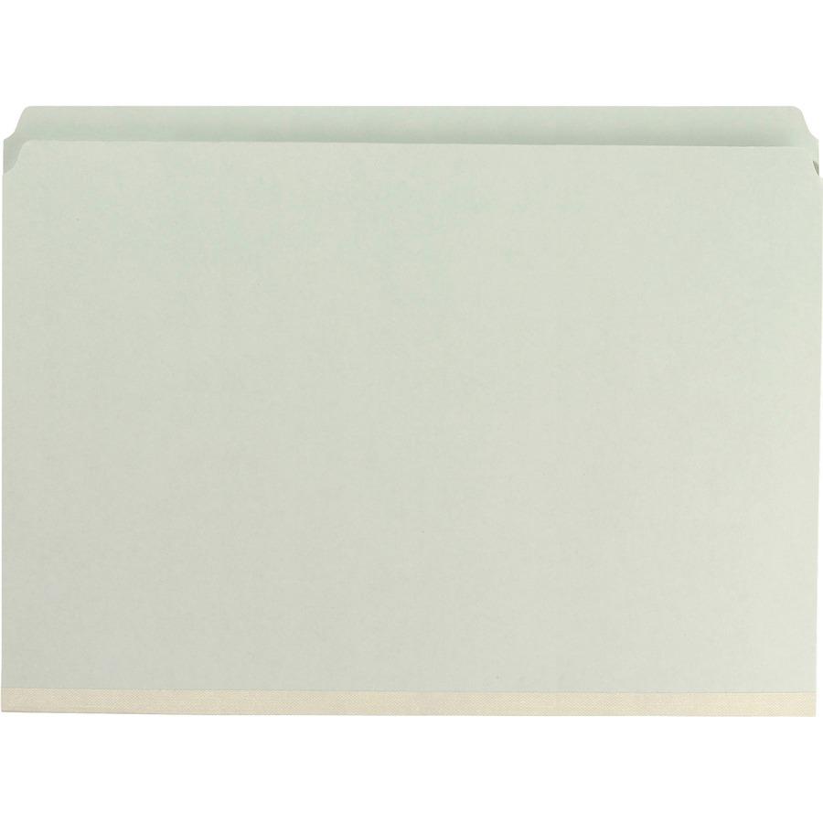 Smead Straight Tab Cut Legal Recycled Fastener Folder - 8 1/2" x 14" - 2" Expansion - 2 x 2S Fastener(s) - 2" Fastener Capacity for Folder - Pressboard - Gray, Green - 100% Recycled - 25 / Box. Picture 7